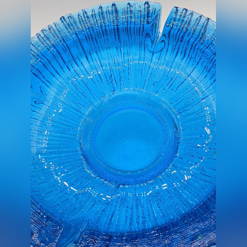 Vintage MCM Blenko 624 Sunburst Art Glass Ashtray - Picture 9 of 10